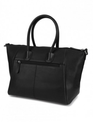 Torebka skórzana damska klasyczna duża A4 na ramię Beltimore czarna N34 - zdjęcie 5