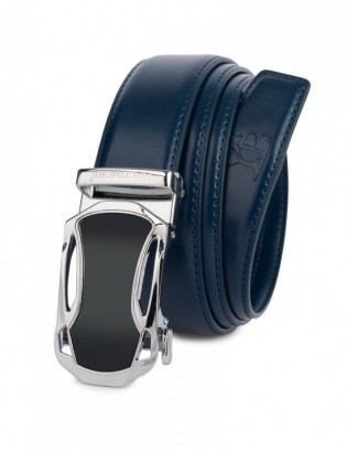 Pasek męski skórzany klamra automatyczna granatowy Beltimore A48 - zdjęcie 5