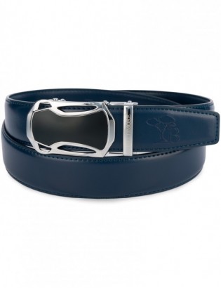 Pasek męski skórzany klamra automatyczna granatowy Beltimore A48 - zdjęcie 6