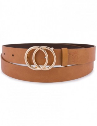 Skórzany pasek damski do spodni sukienki koła klasyczny camel Beltimore B09 - zdjęcie 5