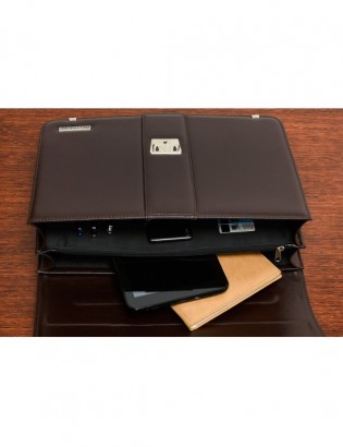 Brązowa męska aktówka Beltimore teczka elegancka pojemna W37 - zdjęcie 5