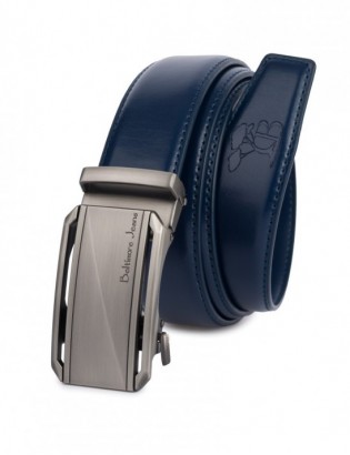 Pasek męski skórzany klamra automatyczna granatowy Beltimore A51 - zdjęcie 4