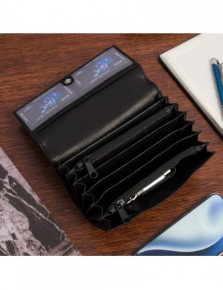 Portfel kelnerski skórzany pojemny do pracy na karty pieniądze czarny duży Beltimore D02 - zdjęcie 5