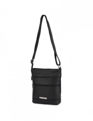 Torebka damska skórzana listonoszka elegancka mała czarna Beltimore L48 - zdjęcie 3