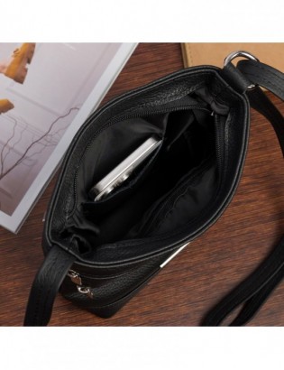 Torebka damska skórzana listonoszka elegancka mała czarna Beltimore L48 - zdjęcie 4