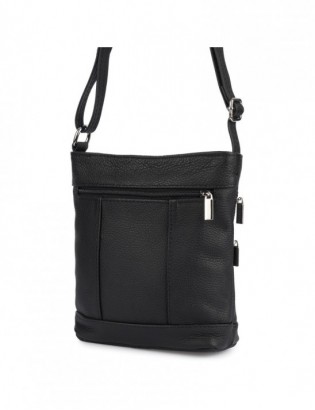 Torebka damska skórzana listonoszka elegancka mała czarna Beltimore L48 - zdjęcie 5