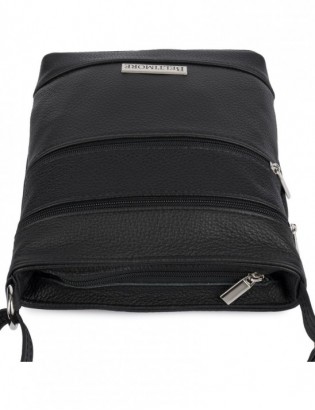 Torebka damska skórzana listonoszka elegancka mała czarna Beltimore L48 - zdjęcie 6