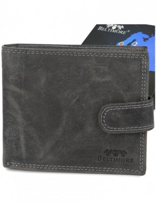 Portfel skórzany męski vintage poziomy klasyczny czarny RFiD Beltimore S50 - zdjęcie 1