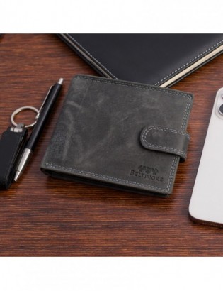 Portfel skórzany męski vintage poziomy klasyczny czarny RFiD Beltimore S50 - zdjęcie 2