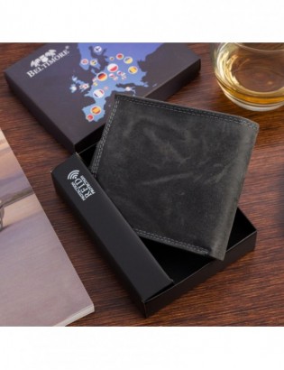 Portfel skórzany męski vintage poziomy klasyczny czarny RFiD Beltimore S50 - zdjęcie 5