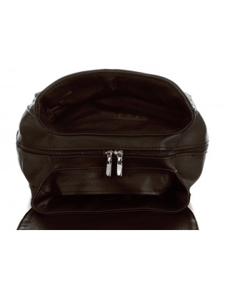 Brązowy plecak skórzany damski POLSKI B5 z klapą S41 - zdjęcie 3