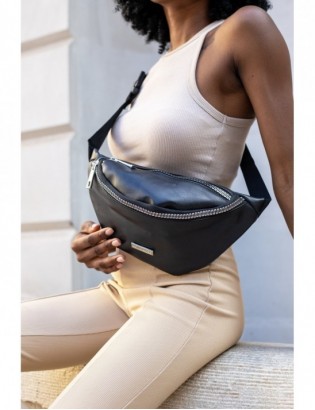 Czarna nerka saszetka damska biodrówka Beltimore eko V19 - zdjęcie 2