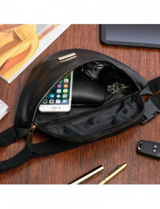 Czarna nerka saszetka damska biodrówka Beltimore eko V19 - zdjęcie 6