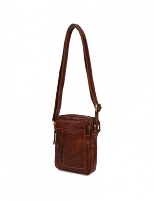 Torba męska skórzana na ramię mała listonoszka brązowa nubuk Beltimore N21 - zdjęcie 5