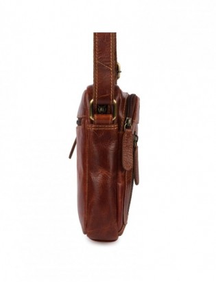 Torba męska skórzana na ramię mała listonoszka brązowa nubuk Beltimore N21 - zdjęcie 7