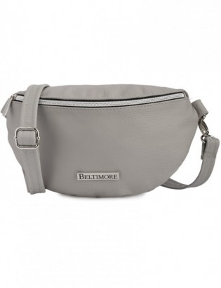 Nerka saszetka skórzana damska skórzana Beltimore jasno szara F44 - zdjęcie 1