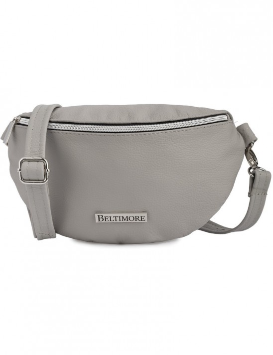 Nerka saszetka skórzana damska skórzana Beltimore jasno szara F44