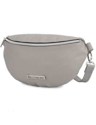 Nerka saszetka skórzana damska skórzana Beltimore jasno szara F44 - zdjęcie 3