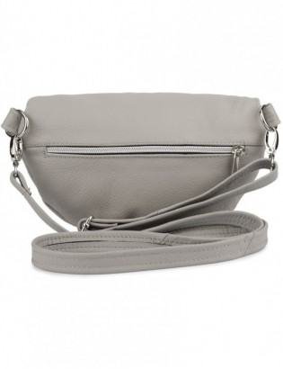 Nerka saszetka skórzana damska skórzana Beltimore jasno szara F44 - zdjęcie 4