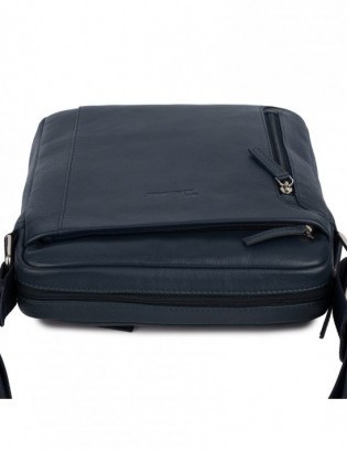 Torba męska skórzana na ramię zgrabna elegancka Beltimore granatowa N37 - zdjęcie 6