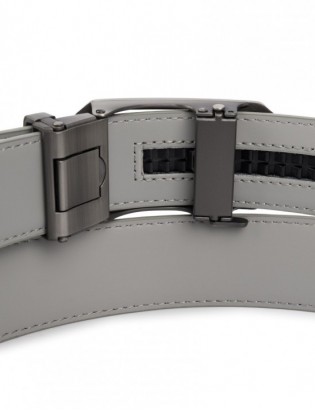 Pasek męski skórzany klamra automatyczna jasno szary Beltimore A51 - zdjęcie 8