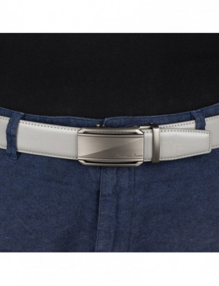 Pasek męski skórzany klamra automatyczna jasno szary Beltimore A51 - zdjęcie 10