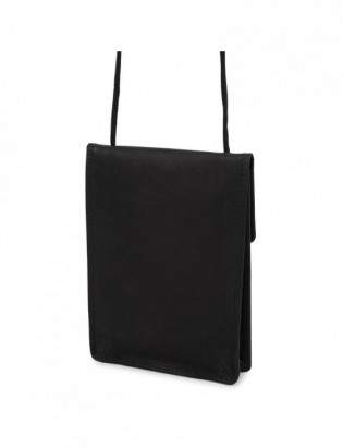 ETUI saszetka PASZPORTÓWKA na szyję dokumenty skórzana podróżna czarna Beltimore D78 - zdjęcie 4