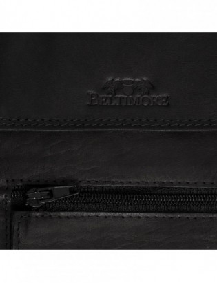 ETUI saszetka PASZPORTÓWKA na szyję dokumenty skórzana podróżna czarna Beltimore D78 - zdjęcie 5