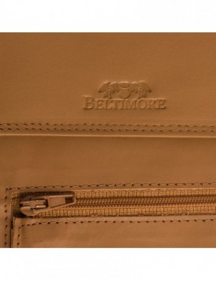 ETUI saszetka PASZPORTÓWKA na szyję dokumenty skórzana podróżna jasny brąz Beltimore D78 - zdjęcie 5