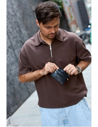 Skórzane etui na klucze trzy komory portmonetka kluczówka czarna Beltimore E45 - zdjęcie 2