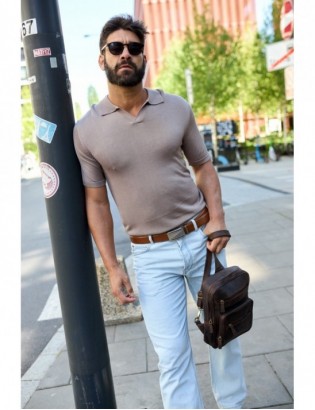 Plecak skórzany saszetka przez ramię crossbody modna 2-komorowa Beltimore N25 - zdjęcie 2