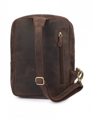 Plecak skórzany saszetka przez ramię crossbody modna 2-komorowa Beltimore N25 - zdjęcie 9