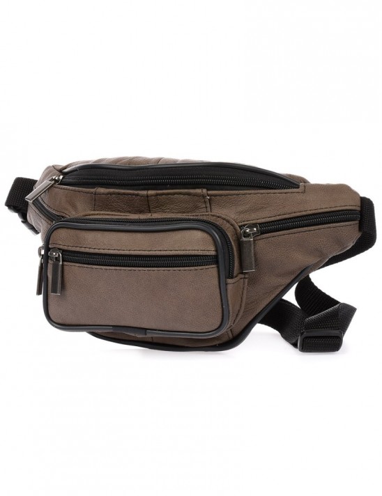 Brązowa Nerka saszetka skórzana pojemna Beltimore I54