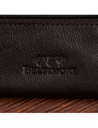 Skórzane etui na klucze trzy komory portmonetka kluczówka brązowa Beltimore E45 - zdjęcie 6