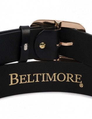 Skórzany pasek damski do spodni sukienki skóra nat 4 cm Beltimore czarny D79 - zdjęcie 7