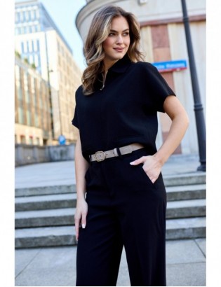 Skórzany pasek damski do spodni sukienki cielisty skóra nat. zamszowa 3 cm Beltimore E53 - zdjęcie 3