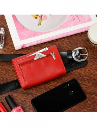 Damski Zestaw skórzany premium pasek portfel P47 - zdjęcie 5