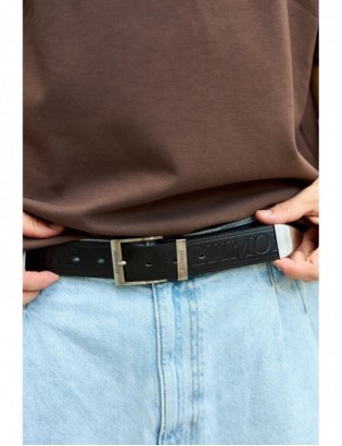 Beltimore męski skórzany pasek szeroki jeans czarny 524 - zdjęcie 4