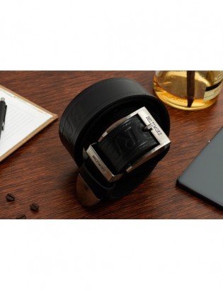 Beltimore męski skórzany pasek szeroki jeans czarny 524 - zdjęcie 7