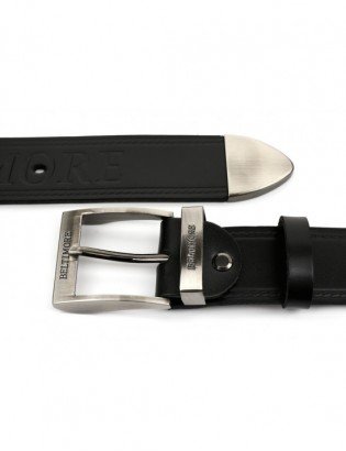 Beltimore męski skórzany pasek szeroki jeans czarny 524 - zdjęcie 10