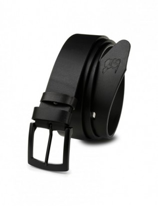 Beltimore skórzany licowy pasek męski czarny premium E17 - zdjęcie 2