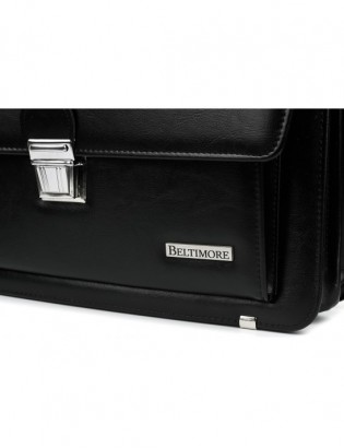 Czarna Beltimore aktówka męska eko skóra elegancka neseser W36 - zdjęcie 6