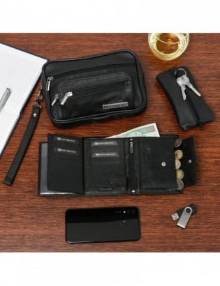 Zestaw męski skórzany premium Beltimore portfel saszetka etui P68 - zdjęcie 8