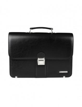 Czarna męska aktówka Beltimore teczka elegancka pojemna W37 - zdjęcie 6