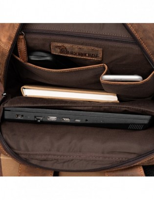 Plecak skórzany na laptopa 15,6 biznesowy duży A4 pojemny brązowy premium Beltimore N09 - zdjęcie 6