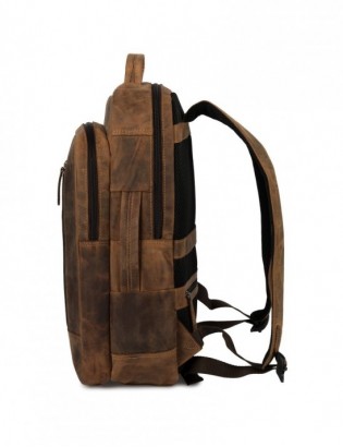 Plecak skórzany na laptopa 15,6 biznesowy duży A4 pojemny brązowy premium Beltimore N09 - zdjęcie 7