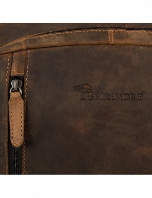 Plecak skórzany na laptopa 15,6 biznesowy duży A4 pojemny brązowy premium Beltimore N09 - zdjęcie 11