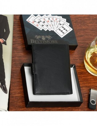 Zestaw męski skórzany portfel pasek duży Beltimore U88 - zdjęcie 5