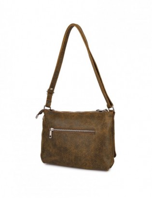 Beltimore Torebka Skórzana 2komorowa Klapa Pasek brązowa N14 - zdjęcie 4