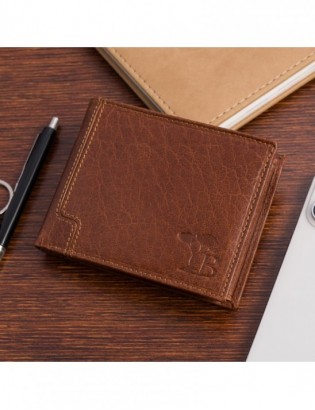 Portfel skórzany męski poziomy klasyczny brązowy RFiD Beltimore D40 - zdjęcie 3